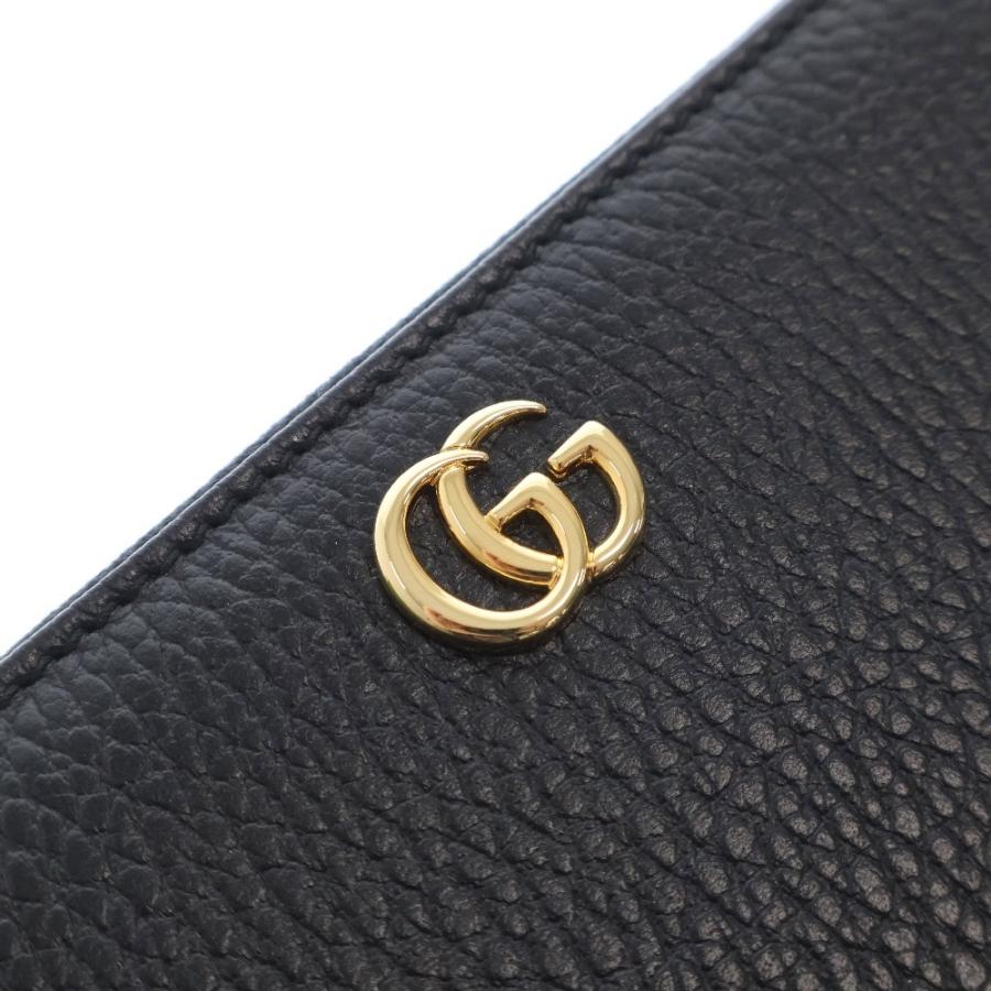 GUCCI グッチ GGマーモント ラウンドファスナー長財布 ブラック ロング  