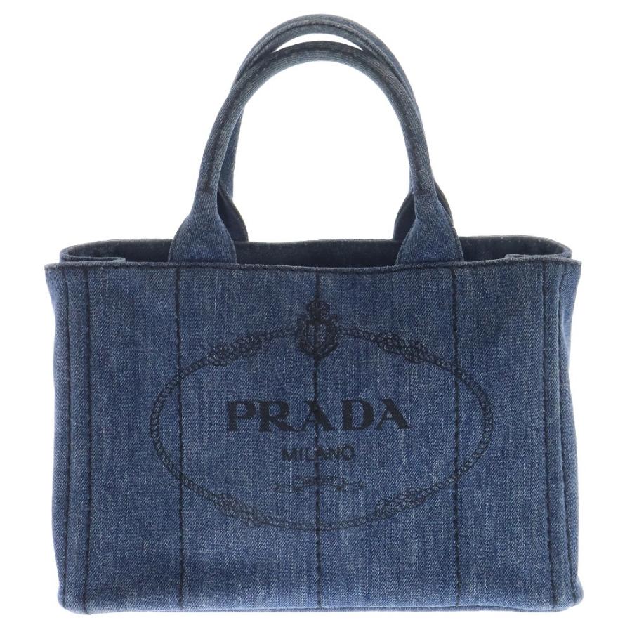 PRADA（プラダ） カナパミニ トライアングルロゴプレート2WAYデニム