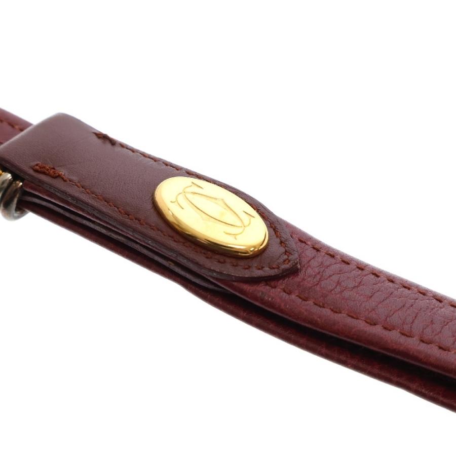 Cartier カルティエ マストライン ショルダーバッグ フリンジ ボルドー レッド レザー 斜め掛けバッグ 肩掛けバッグ ゴールド金具 Cartier（カルティエ） マストライン ショルダーバッグ フリンジ