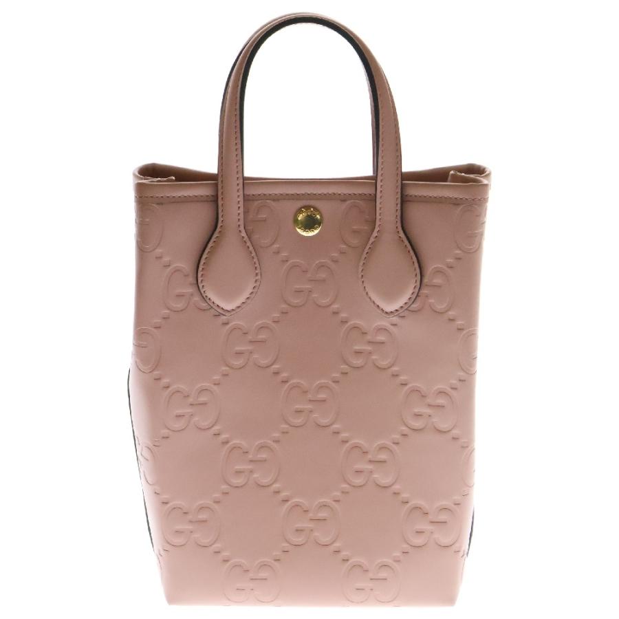 GUCCI ハンドバッグ ベージュ/ピンク GUCCI（グッチ） GGレザー 2WAY ハンドバッグ ショルダーバッグ ピンク