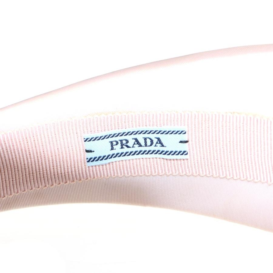 PRADA（プラダ） カチューシャ トライアングルロゴ ピンク ナイロン