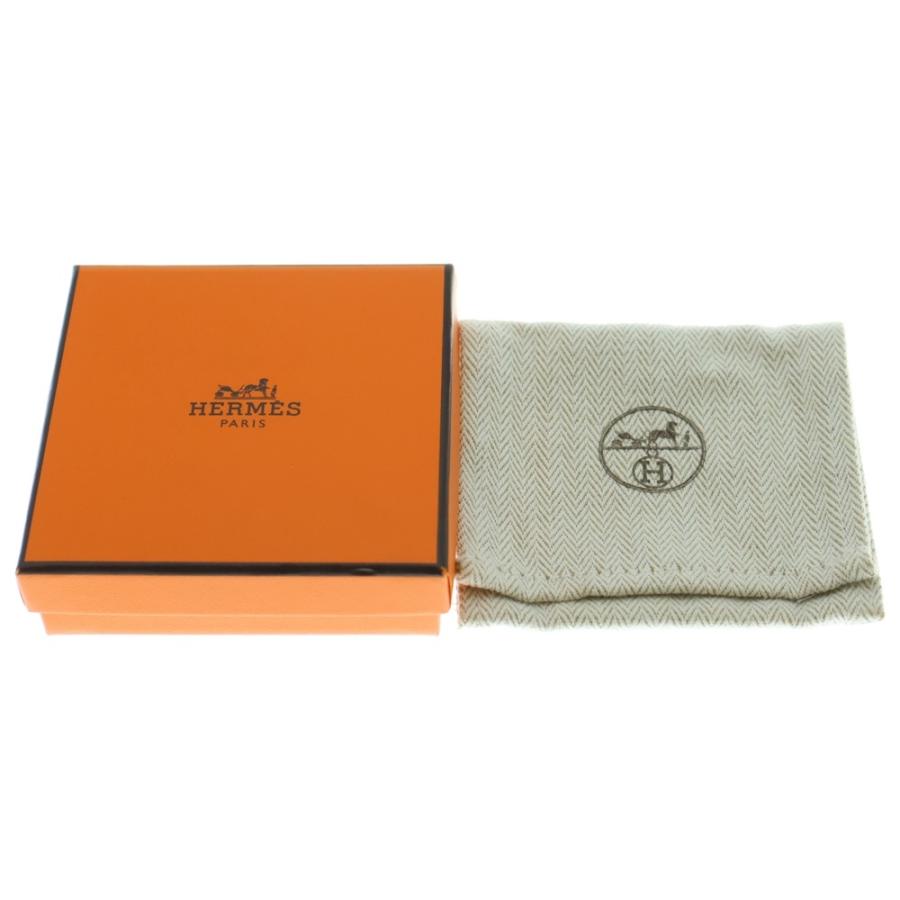 HERMES エルメス Hエキップ ピアス バッファローホーン リラ メタル