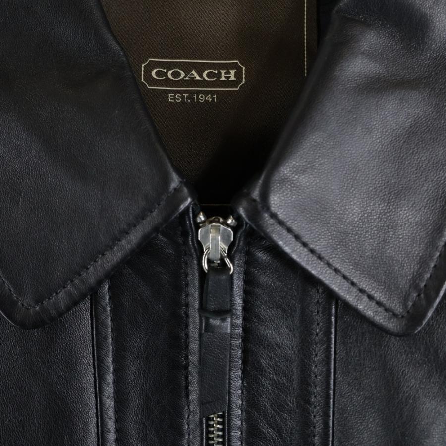 COACH（コーチ） 裏地シグネチャーロゴ総柄 ラムスキン レザー ジップ