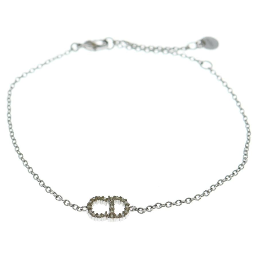 Christian Dior ロゴ　ラインストーン　喜平　シルバーブレスレット Christian Dior（クリスチャン・ディオール） CDロゴ ラインストーン