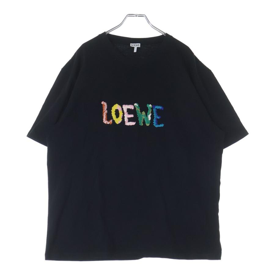 LOEWE（ロエベ） マルチカラー ロゴ刺繍 クルーネック 半袖Tシャツ 