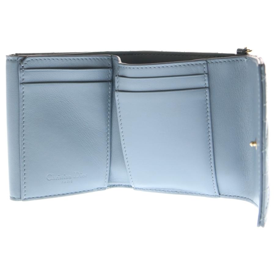 希少カラーDior ディオール 三つ折財布 コンパクトウォレット カナージュ ディオール】の財布。赤、「カナージュ」、クリスタル。ロマンティック