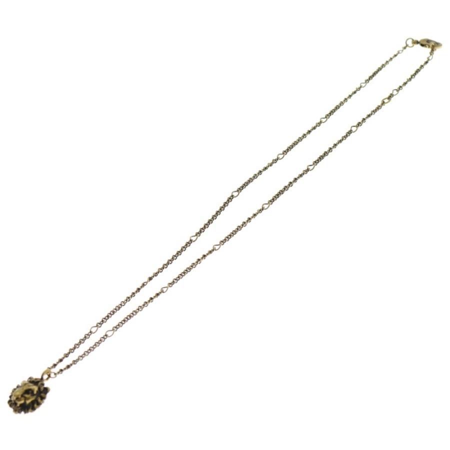 GUCCI（グッチ） ライオンヘッド エイジドゴールドネックレス 