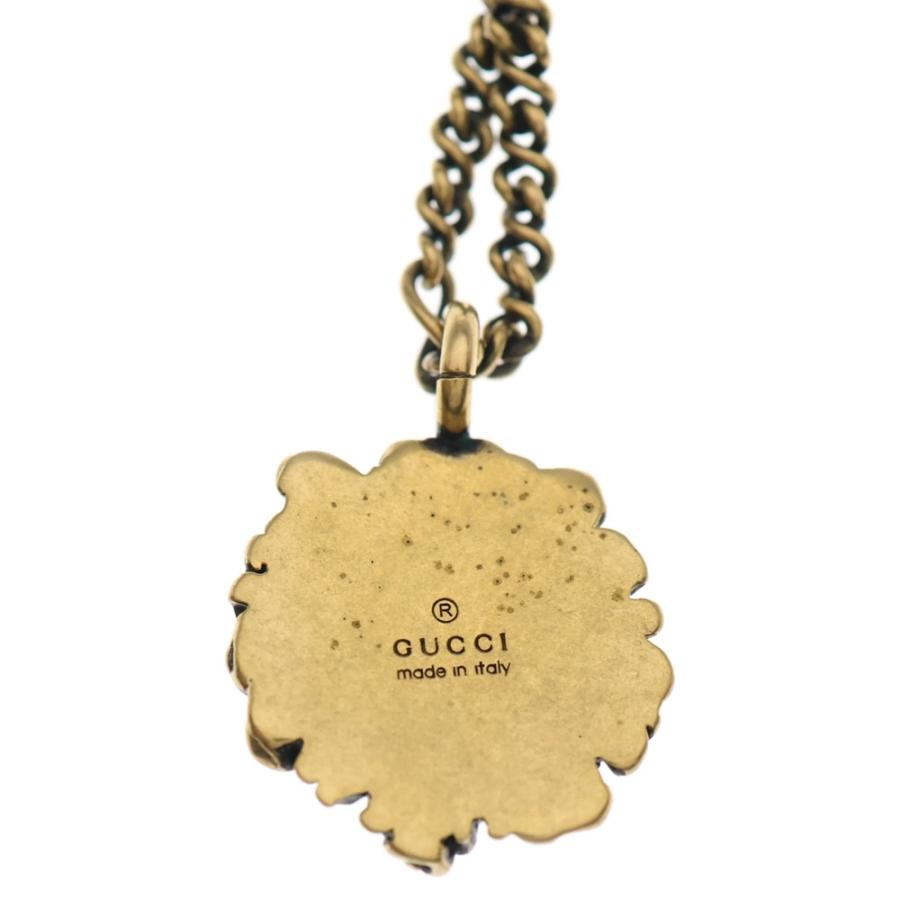 GUCCI（グッチ） ライオンヘッド エイジドゴールドネックレス 