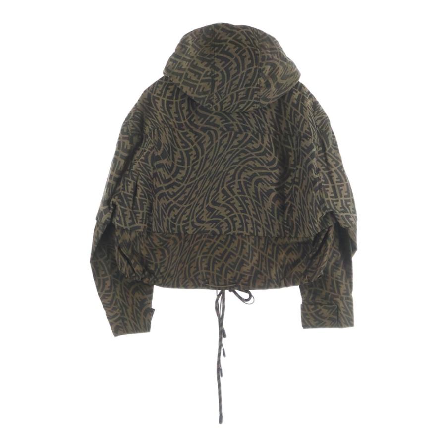 FENDI フェンディ フロントムートン切替バーシティジャケット ベージュ/ブラック レディース FM532の画像