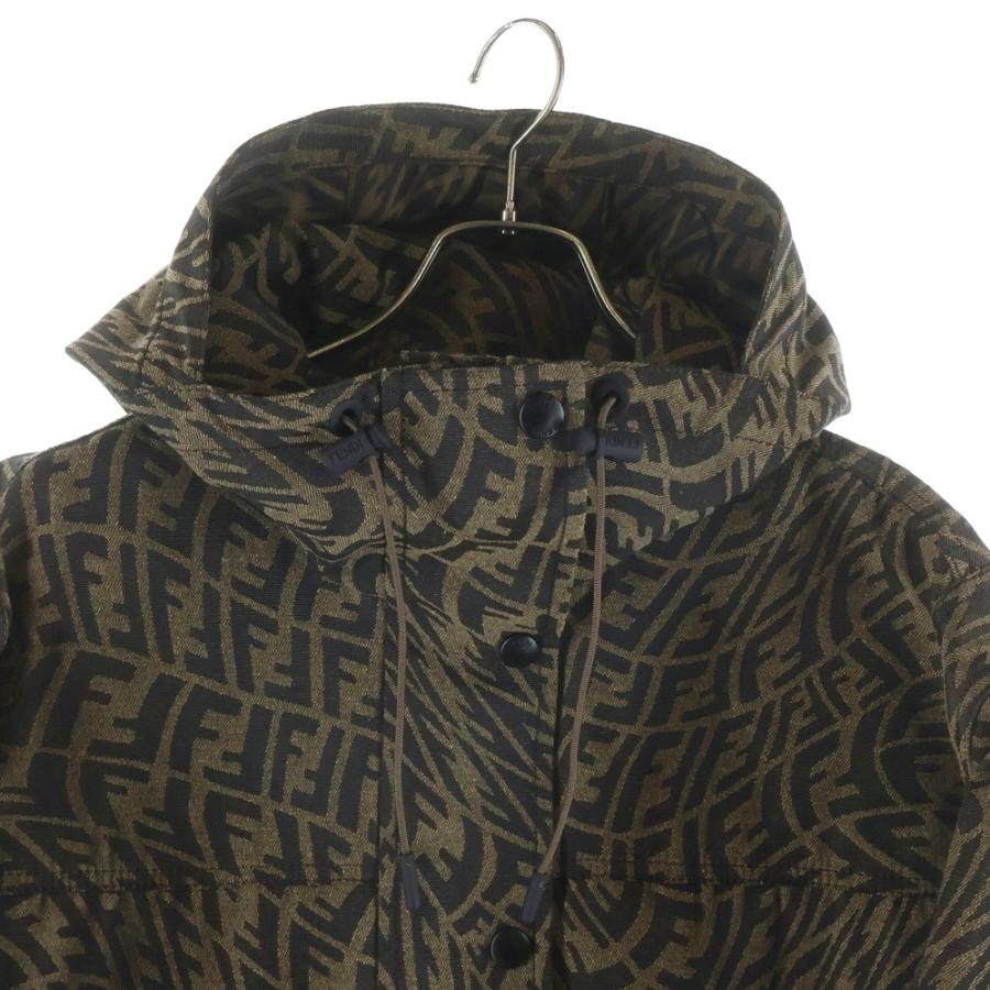 FENDI フェンディ フロントムートン切替バーシティジャケット ベージュ/ブラック レディース FM532の画像