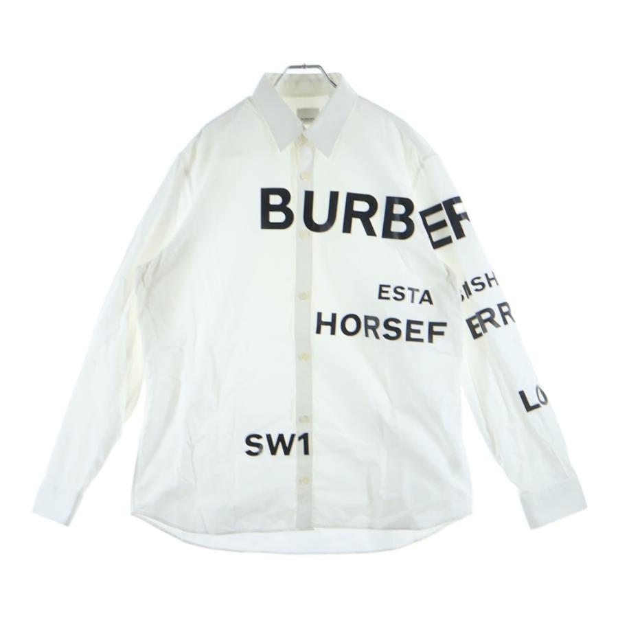 BURBERRY ホースフェリー　長袖シャツ　白　8023776 BURBERRY（バーバリー） ホースフェリー プリント長袖シャツ ホワイト