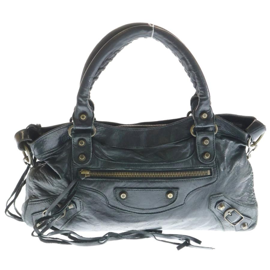 バレンシアガ　ザ・ファースト　2way ハンド、ショルダーバッグ　レザーブラック BALENCIAGA（バレンシアガ） ザ ファースト レザー 2WAY ハンド