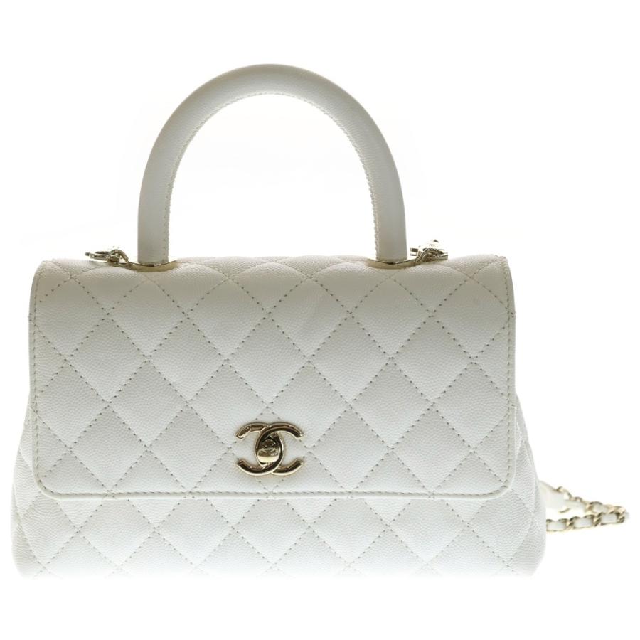 CHANEL ホワイト ミニバッグ シャネル CHANEL パール チェーン ミニマトラッセ 29番台 2019-2020
