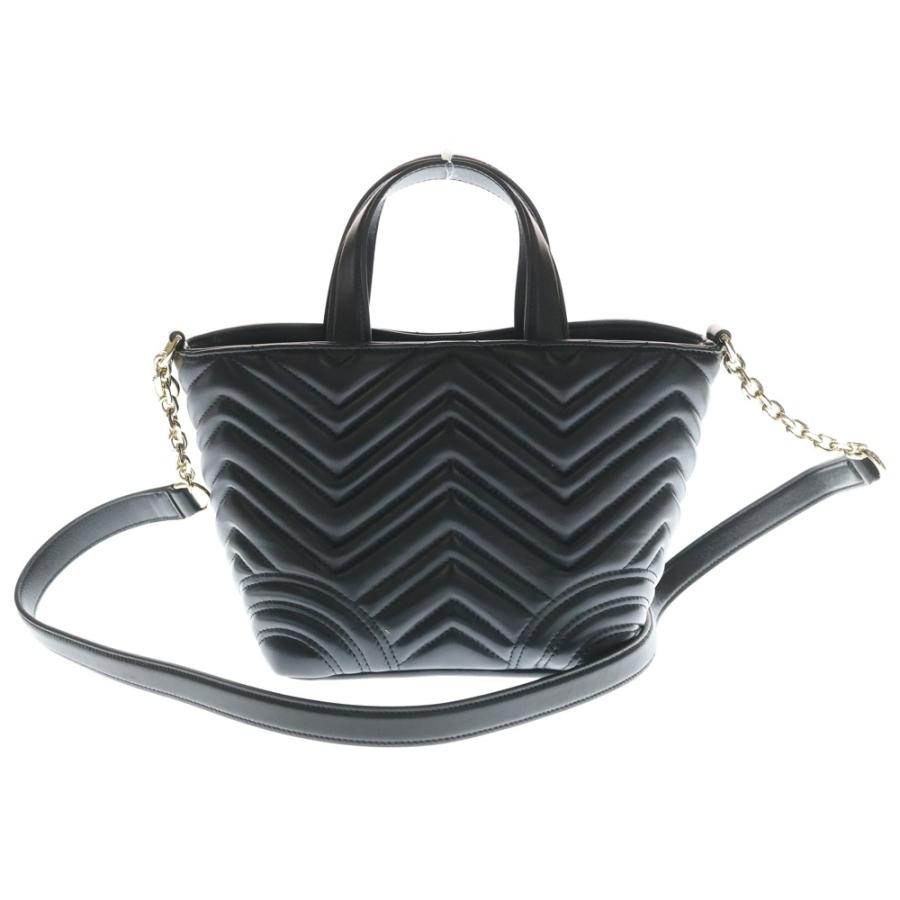 GUCCI グッチ GGマーモント ロゴプレート ラムスキン レザー 2WAY ハンド チェーン ショルダーバッグ ブラック ゴールド金具 847386_1
