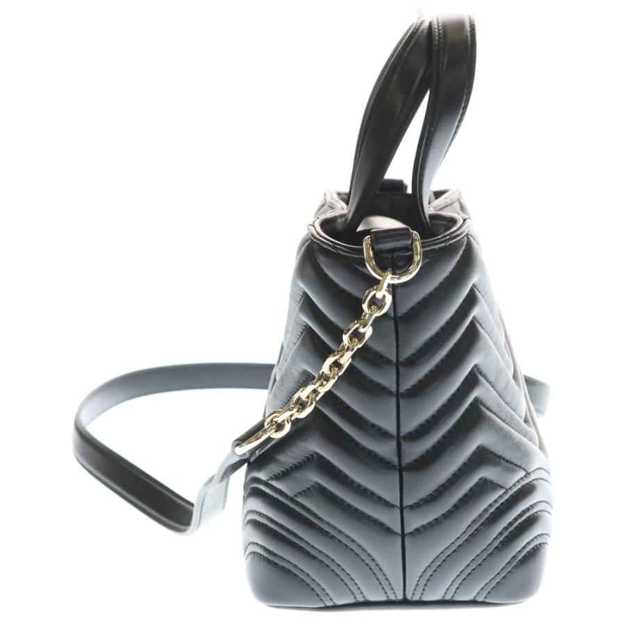 GUCCI グッチ GGマーモント ロゴプレート ラムスキン レザー 2WAY ハンド チェーン ショルダーバッグ ブラック ゴールド金具 847386_2