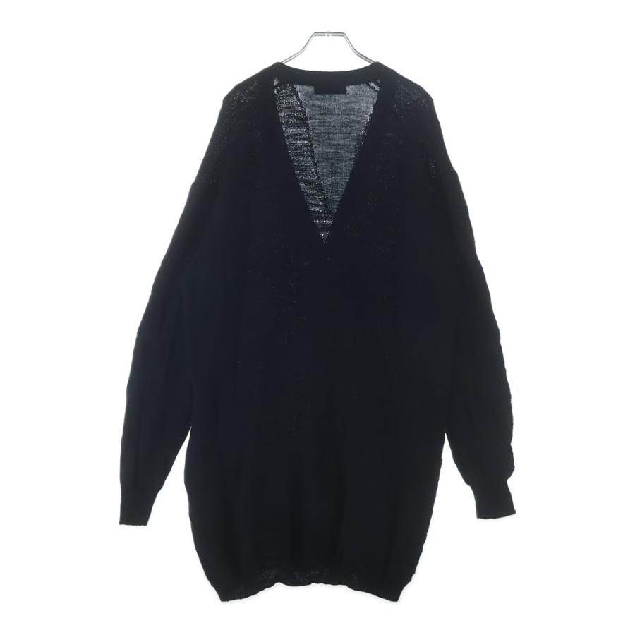 Yohji Yamamoto ヨウジヤマモト アルパカ混 ウール 長袖ニット カーディガン ブラック HL-K81-193 Yohji Yamamoto（ヨウジヤマモト） アルパカ混 ウール 長袖ニット