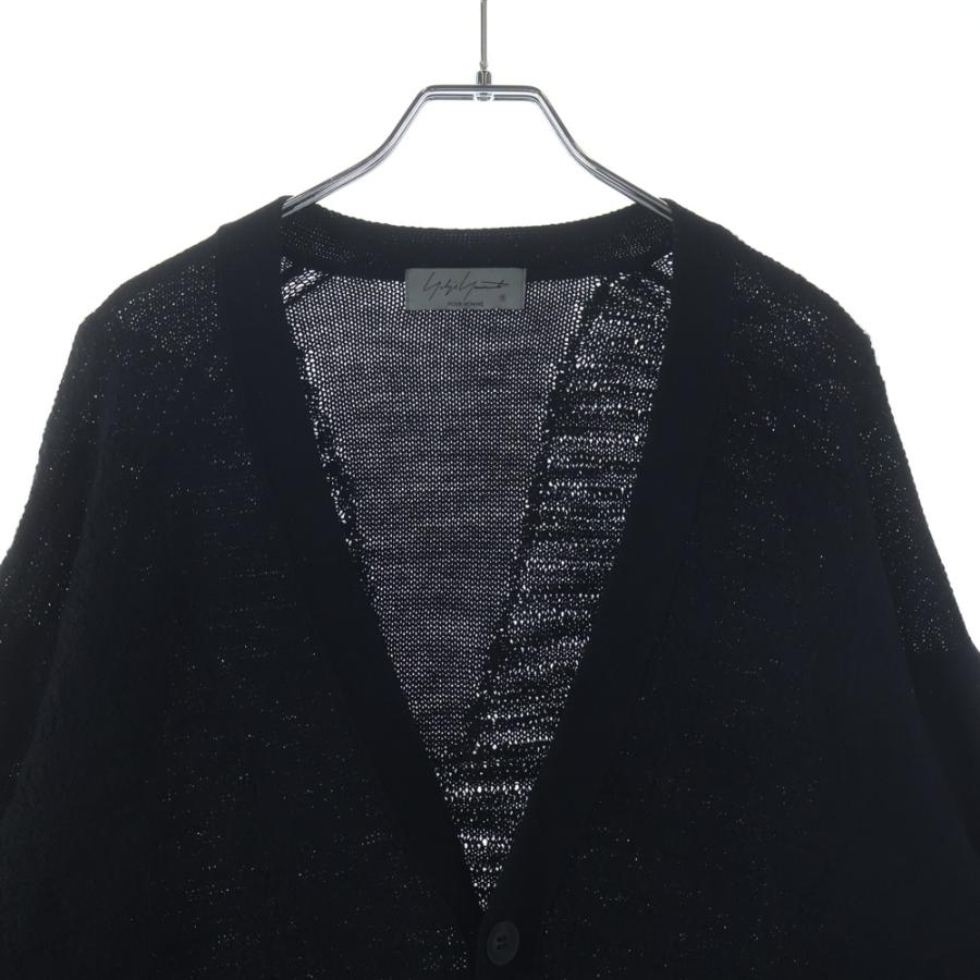 Yohji Yamamoto ヨウジヤマモト アルパカ混 ウール 長袖ニット カーディガン ブラック HL-K81-193 Yohji Yamamoto（ヨウジヤマモト） アルパカ混 ウール 長袖ニット