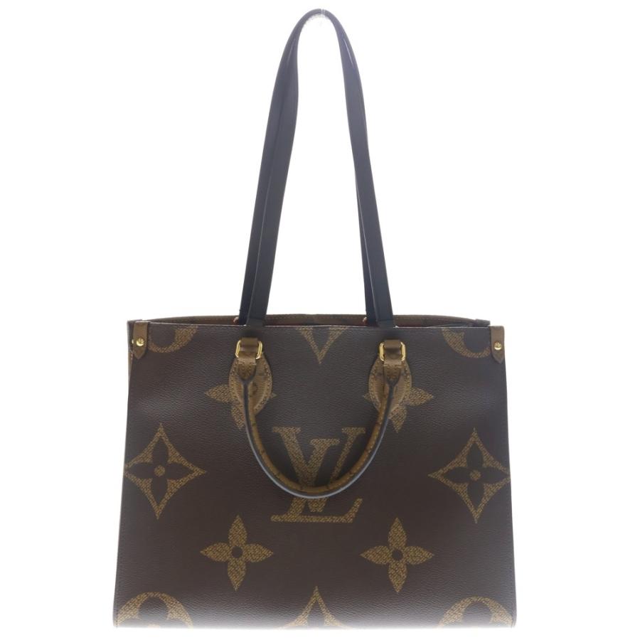 LOUIS VUITTON ルイヴィトン オンザゴーMM モノグラムリバース ジャイアント PVC レザー 2WAY ハンド ショルダーバッグ ゴールド金具 ブラウン M45321 LOUIS VUITTON（ルイ・ヴィトン） オンザゴーMM モノグラムリバース