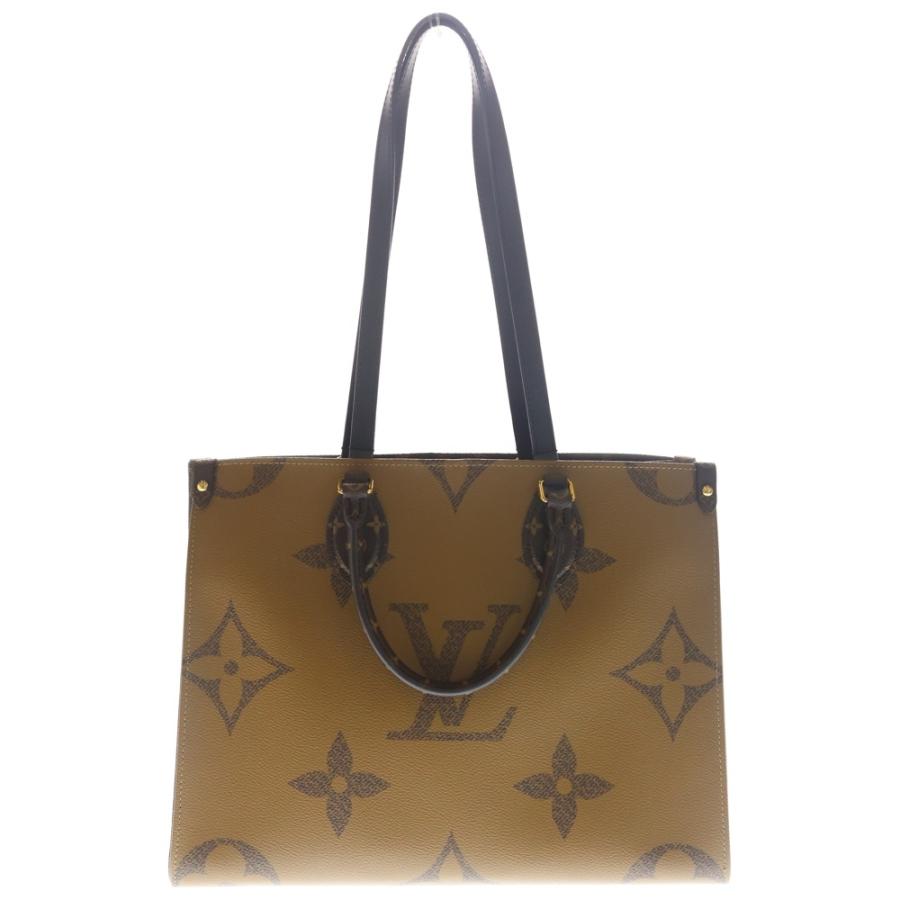 LOUIS VUITTON ルイヴィトン オンザゴーMM モノグラムリバース ジャイアント PVC レザー 2WAY ハンド ショルダーバッグ ゴールド金具 ブラウン M45321 LOUIS VUITTON（ルイ・ヴィトン） オンザゴーMM モノグラムリバース