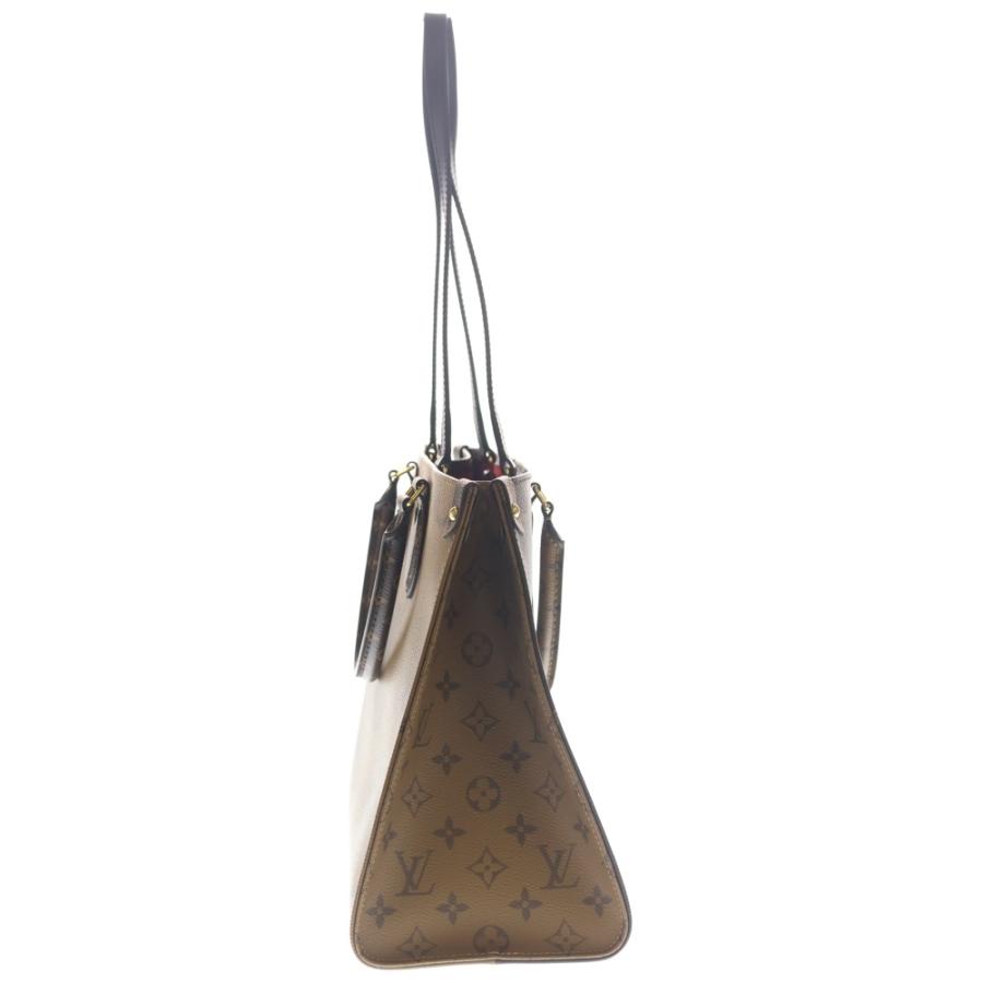 LOUIS VUITTON ルイヴィトン オンザゴーMM モノグラムリバース ジャイアント PVC レザー 2WAY ハンド ショルダーバッグ ゴールド金具 ブラウン M45321 LOUIS VUITTON（ルイ・ヴィトン） オンザゴーMM モノグラムリバース
