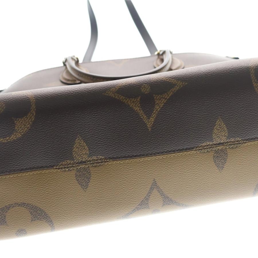 LOUIS VUITTON ルイヴィトン オンザゴーMM モノグラムリバース ジャイアント PVC レザー 2WAY ハンド ショルダーバッグ ゴールド金具 ブラウン M45321 LOUIS VUITTON（ルイ・ヴィトン） オンザゴーMM モノグラムリバース