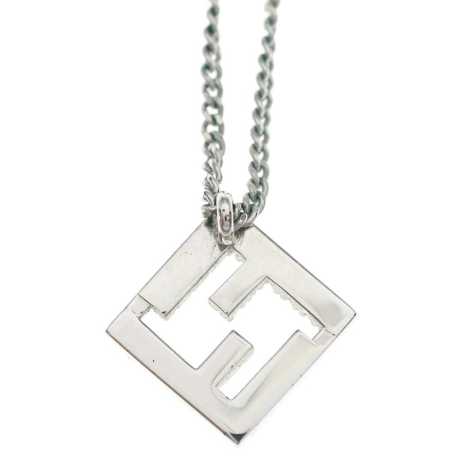 【美品】フェンディFモチーフ ストラス ラインストーン付き FFペンダント FENDI（フェンディ） FFロゴ ラインストーン ネックレス ペンダント