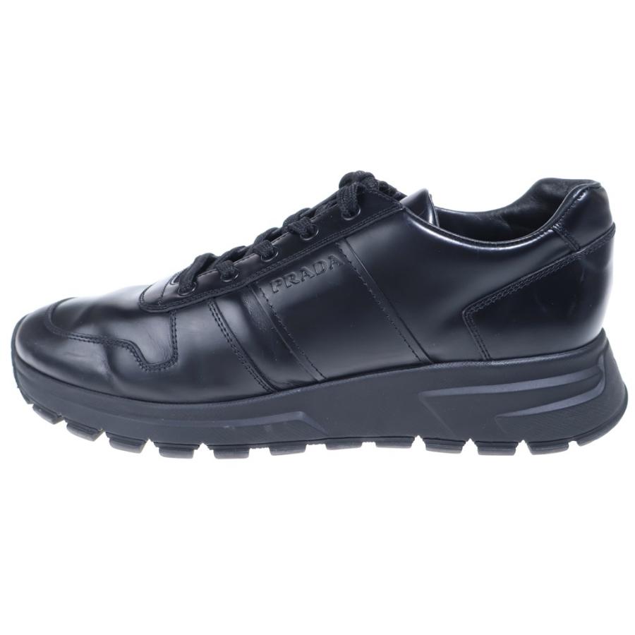 PRADA（プラダ） レザー ローカットスニーカー ブラック #7 : BRING
