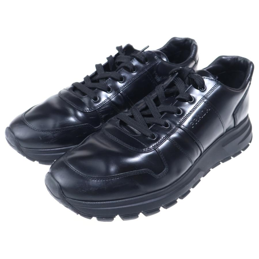 プラダスポーツ ローカットスニーカー レザー ブラック PRADA（プラダ） レザー ローカットスニーカー ブラック #7 : BRING