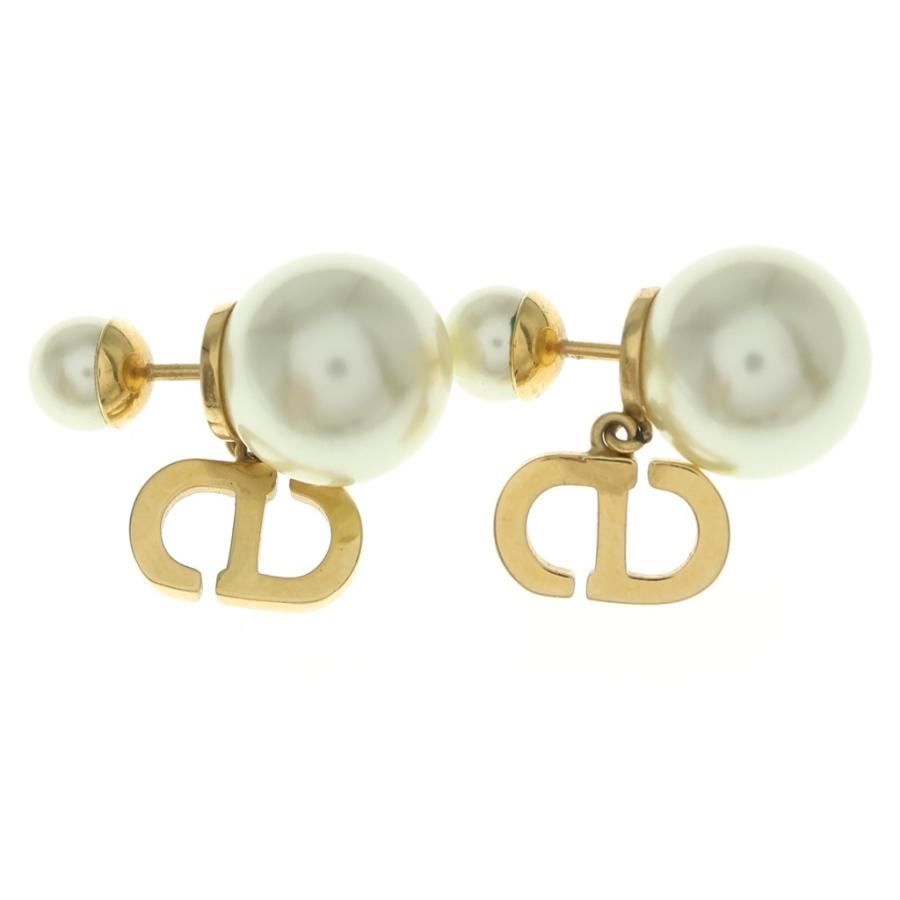 【美品】Dior Tribales ピアス ゴールド CDロゴ パール 正規品ほ Christian Dior（クリスチャン・ディオール） TRIBALES トライバル