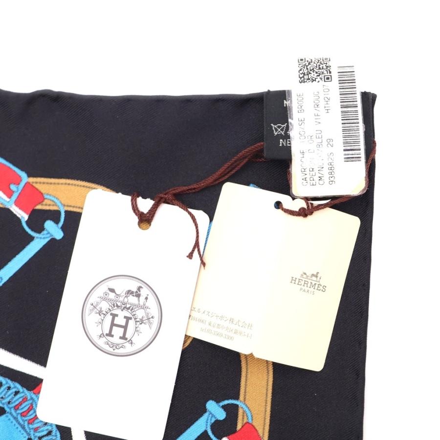 【新品未使用】HERMES カレ45 黄金の拍車 シルク100％スカーフ HERMES（エルメス） カレ45 黄金の拍車 シルク スカーフ ブラック