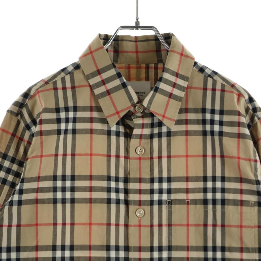 BURBERRY パーカー ファー ホースマーク ノバチェック ベージュ BURBERRY（バーバリー） ノバチェックシャツ ベージュ #M 8017567