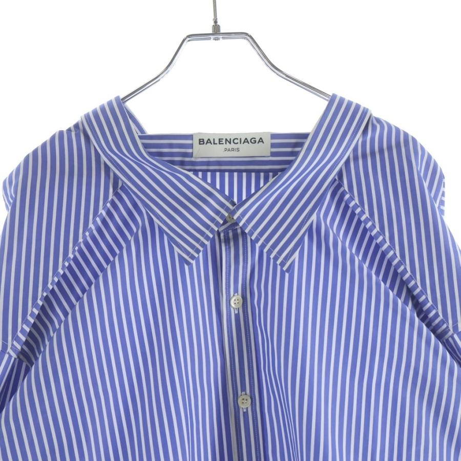 BALENCIAGA（バレンシアガ） ストライプシャツ ブルー #34 470555