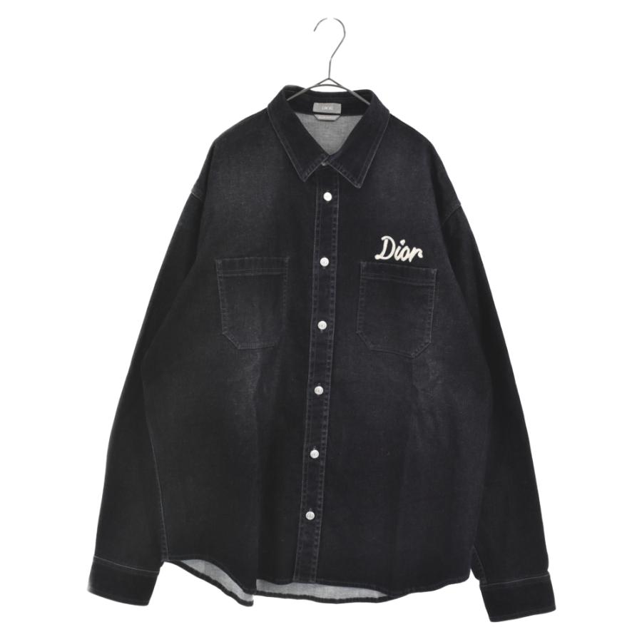 DIOR (ディオール) 22AW ロゴディテールボタン付きデニムシャツ DIOR (ディオール) 22AW ロゴディテールボタン付きデニムシャツ
