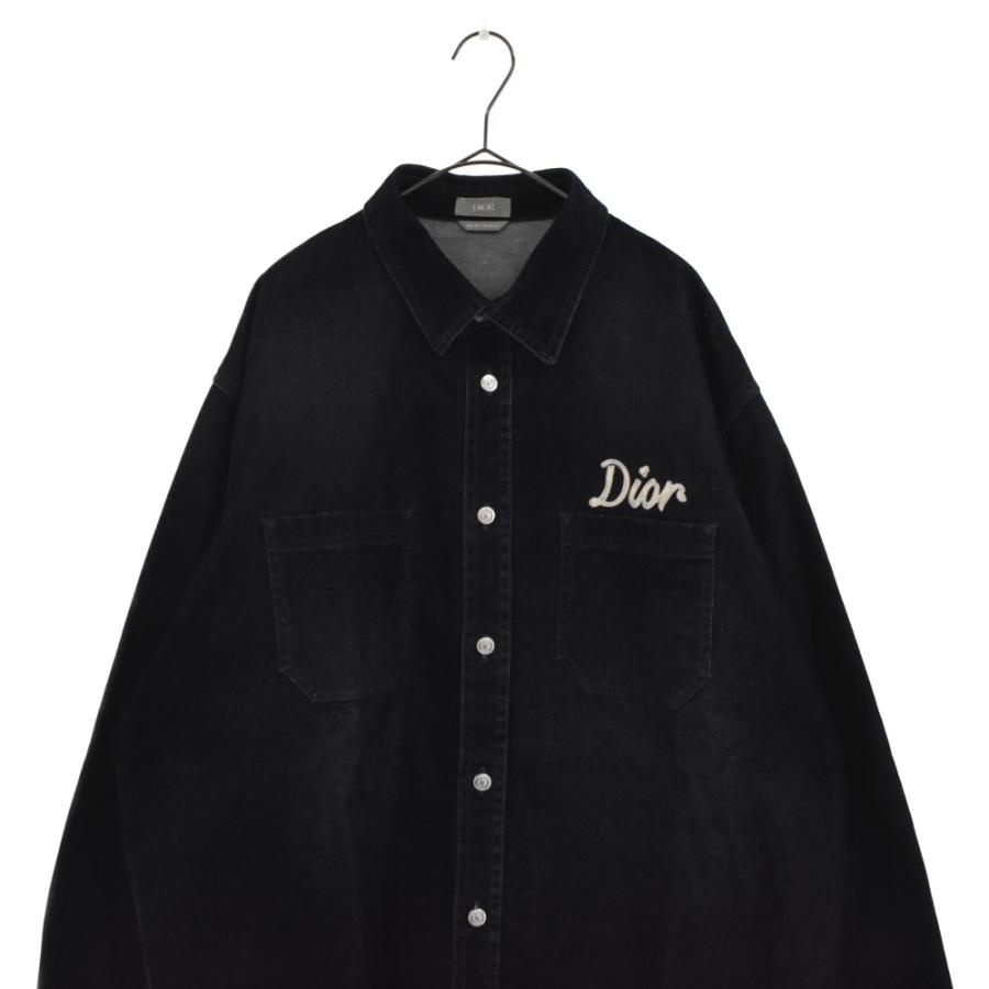 DIOR (ディオール) 22AW ロゴディテールボタン付きデニムシャツ DIOR (ディオール) 22AW ロゴディテールボタン付きデニムシャツ