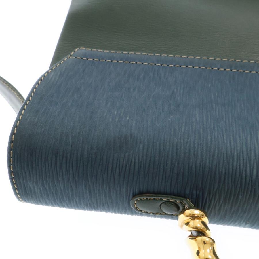 【美品】ロエベ ショルダーバッグ ハンド 2way ベラスケス レザー グリーン 美品□ロエベ ベラスケス ショルダーバッグ 2way バイカラー レザー 紺