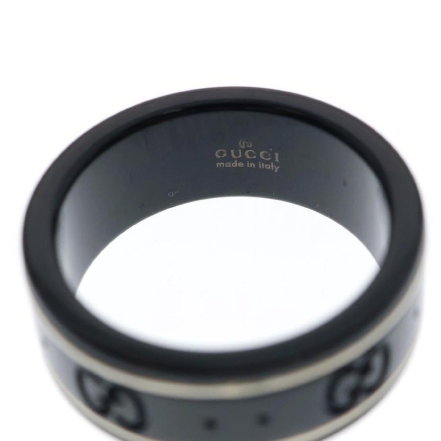 GUCCI（グッチ） GGロゴ アイコン シンバンド リング ブラック 