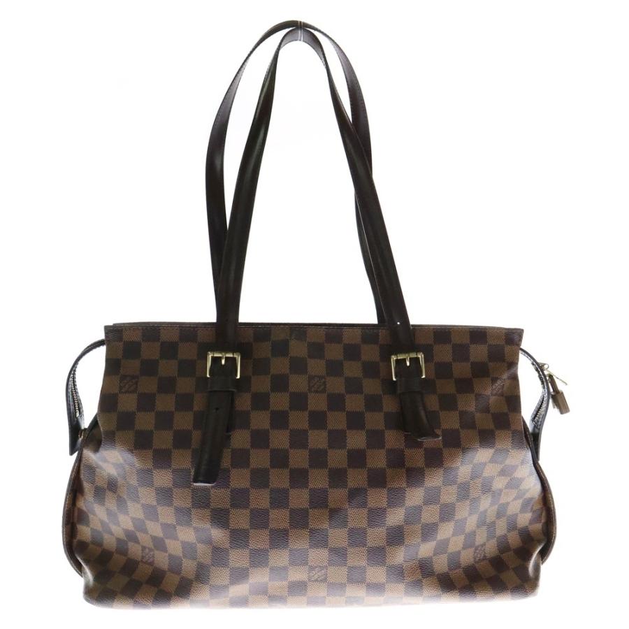A4可 美品 ルイヴィトン PVC トートバッグ ダミエ チェルシー ブラウン LOUIS VUITTON（ルイ・ヴィトン） ダミエ チェルシー トートバッグ
