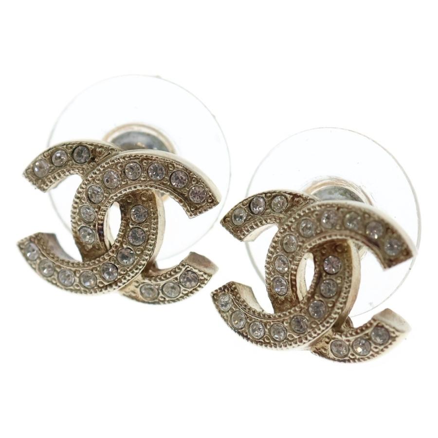 CHANEL（シャネル） ココマーク ラインストーンピアス ゴールド