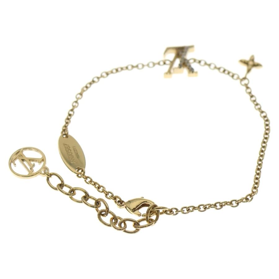 LOUIS VUITTON ブレスレット・LV ラインストーン　ゴールド 名東】【LOUIS VUITTON】ルイヴィトン ブレスレット LV パドロック