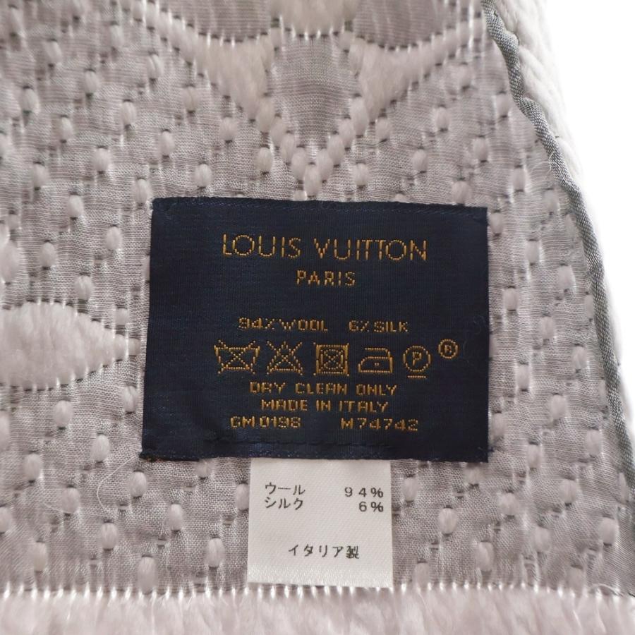 LOUIS VUITTON ルイヴィトン エシャルプ ロゴマニア グリペルル フリンジマフラー ライトパープル M74742_5