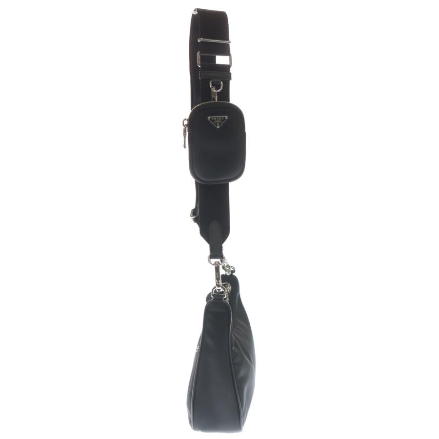 PRADA プラダ Re-Nylon 2WAYショルダーバッグ ミニバッグ ブラック レザー×ナイロン 1BH204 シルバー金具 PRADA（プラダ） バッグ ショルダーバッグ ハンドバッグ リナイロン