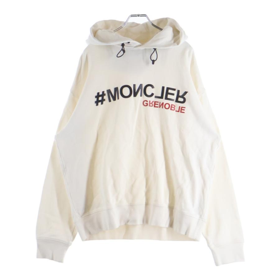 モンクレール フーディーズスウェット プルオーバーパーカー 長袖 XS 白 MONCLER モンクレール メンズ パーカー ブランド ロゴ フード ハーフ