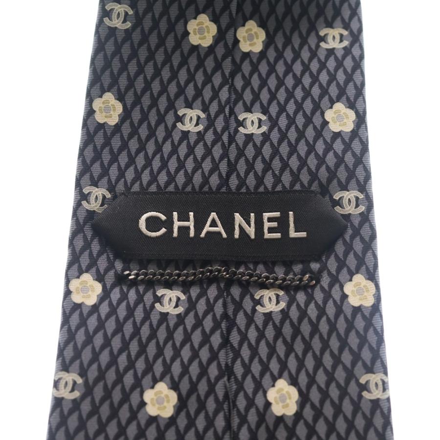 CHANEL（シャネル） ココマーク カメリア シルク ネクタイ ネイビー