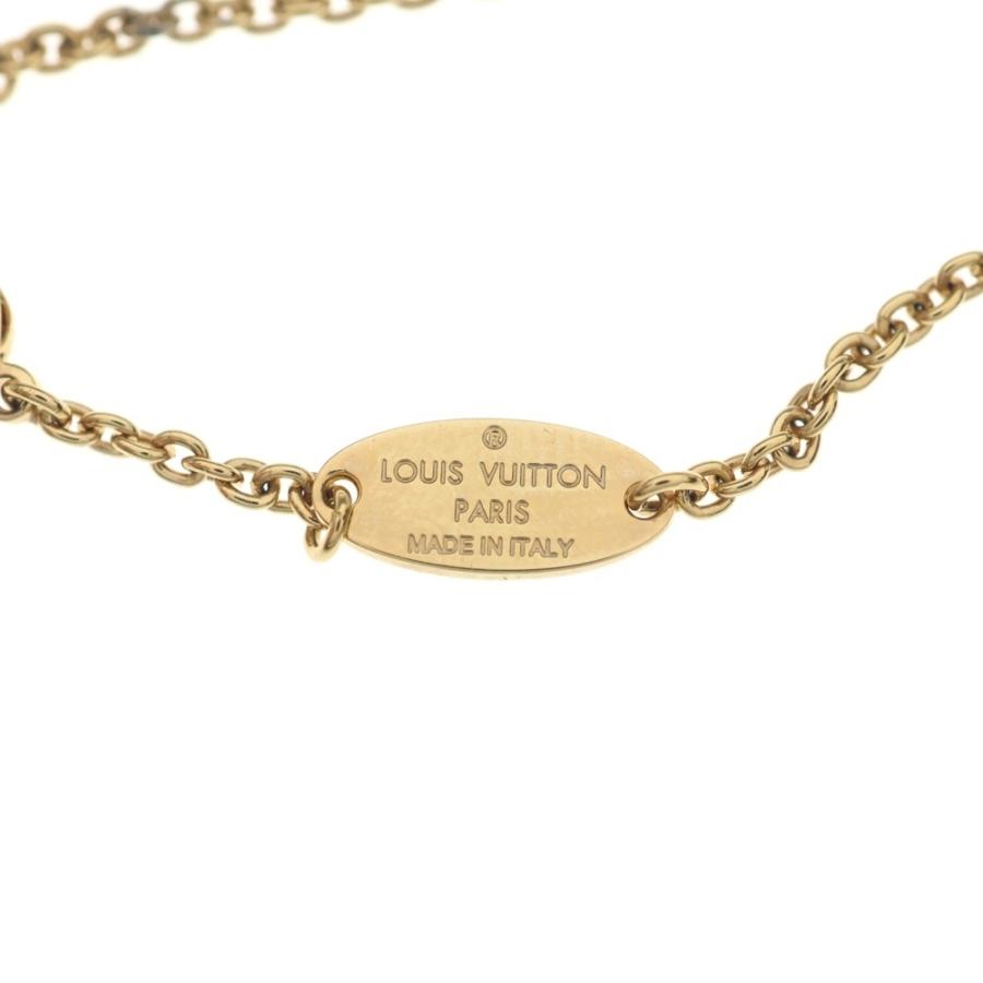LOUIS VUITTON ルイヴィトン LVアイコニック GP ラインストーン ネックレス ペンダント チェーン ゴールド M00596