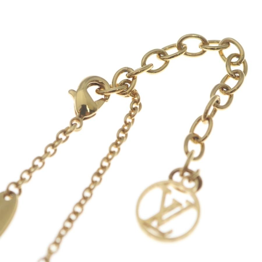 LOUIS VUITTON ルイヴィトン LVアイコニック ラインストーン GP ネックレス ペンダント チェーン ゴールド M00596