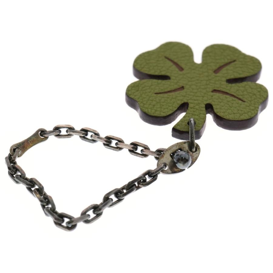 HERMES（エルメス） ラッキー4 クローバーチャーム グリーン×オレンジ