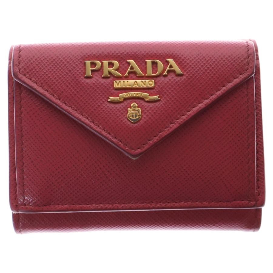 PRADA プラダ サフィアーノ 三つ折り財布 コンパクトウォレット ピンク  
