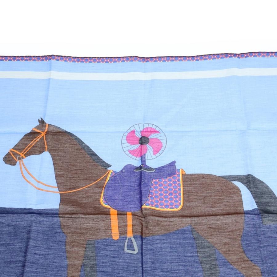 HERMES エルメス カレ65 SURFING FUN サーフィンファン ブルー系