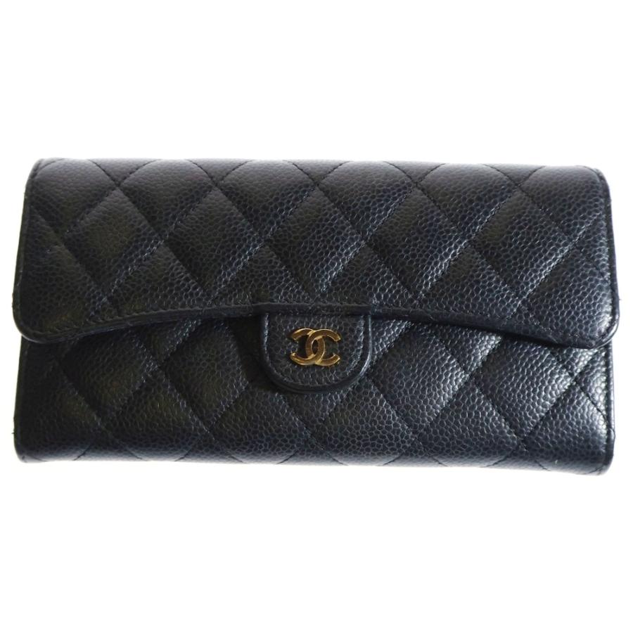 CHANEL シャネル マトラッセ キャビアスキン ココマーク レザー 