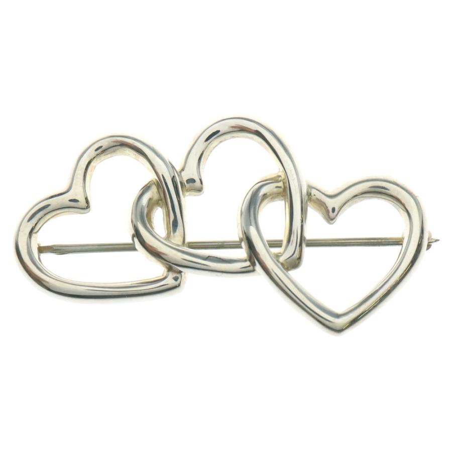 美品 ティファニー トリプルハート ブローチ ピンバッジ シルバー 925 TIFFANY&Co ティファニー トリプルハート ブローチ ピンバッジ